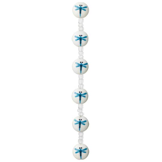 Small Dragonfly Lentil Glass Beads, 12mm by Bead Landing™